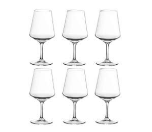 Unbreakable Wine Glasses-Acrylic Plastic Stem Wine Glasses, set of 6-All Purpose,Red or White Wine Glass,Dishwasher Safe,BPA Free (18-ounce)