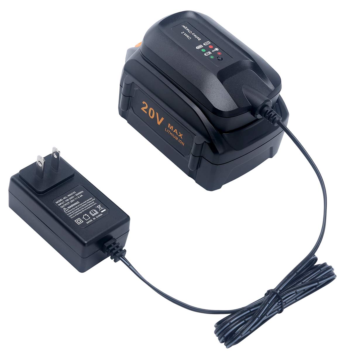 Biswaye WA3742 WA3732 20V Lithium Charger Compatible with Worx 18V/20V PowerShare Battery WA3525 WA3520 WA3512 WA3512.1 WA3575 WA3578