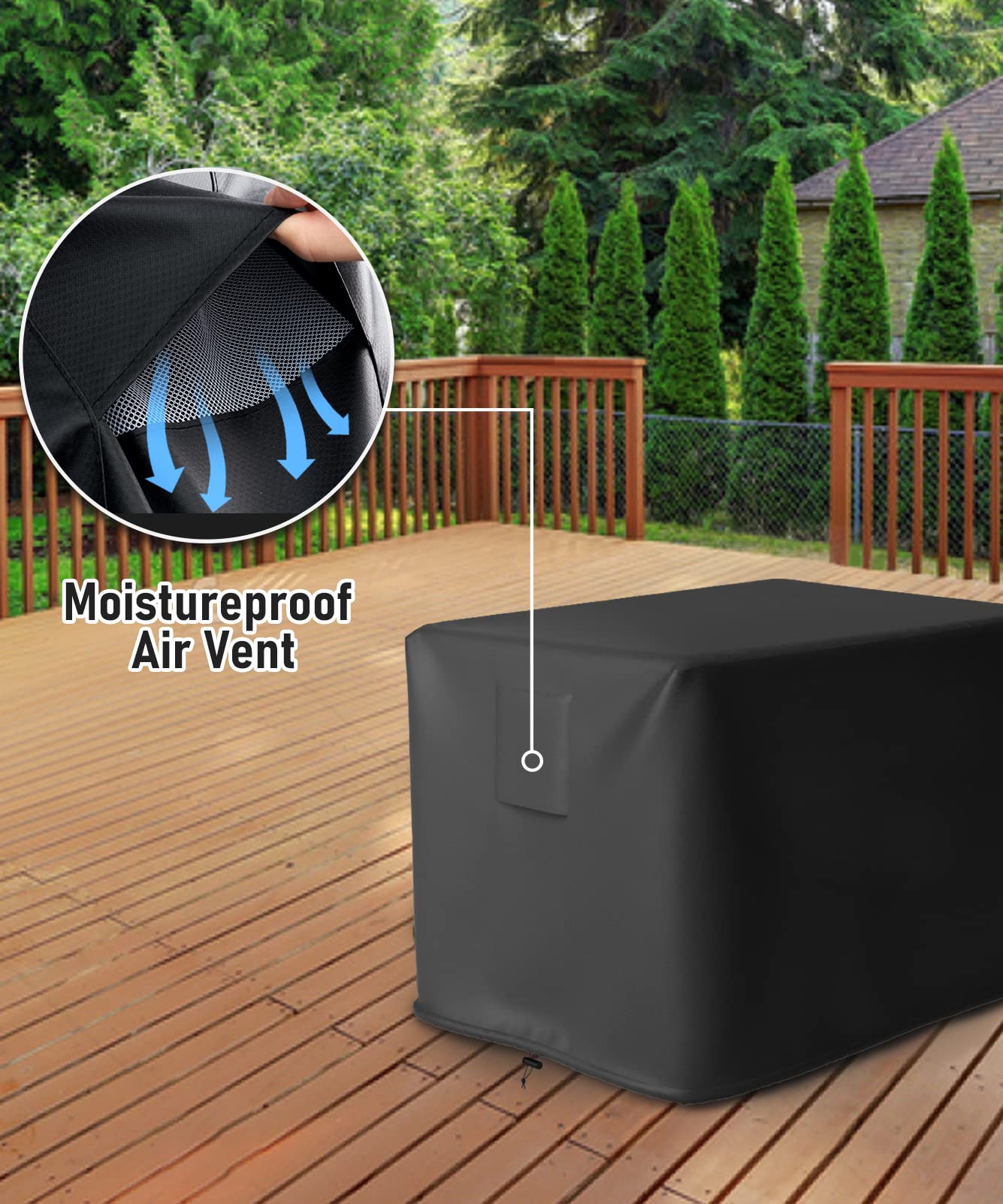SHINESTAR Universal Generator Cover 26 x 20 x 20 inch - for 3000-5000 Watt Portable Generators, for Westinghouse, Champion, WEN, DuroMax and More, Heavy Duty Waterproof 600D Polyester, Black