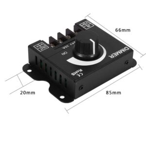 LED Dimmer Switch, 12V-24V 30A Manual Operation Dimmer Controller, Single Color Strip LED Controller with Auto Memory Function