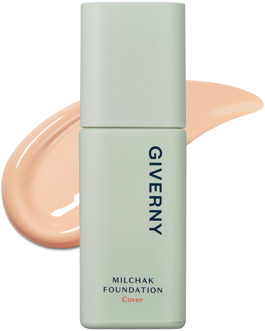 GIVERNY Milchak Cover Foundation #21 Light Beige – Moist Liquid Foundation for All Skin Types – Flawless Makeup - Lightweight Formula for Satin Glass Texture without Sticky or Cakey, 1.01 fl.oz.