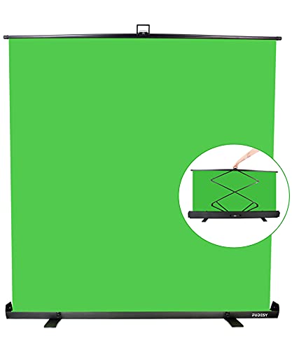 FUDESY Extra Large Green Screen, 74W X 77H inches Collapsible Chromakey Panel,Portable Retractable for Tiktok Video, Live Game,Aluminum Base,Wrinkle Resistant Fabric,Pull-up Style,Auto-Locking Frame