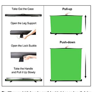 FUDESY Extra Large Green Screen, 74W X 77H inches Collapsible Chromakey Panel,Portable Retractable for Tiktok Video, Live Game,Aluminum Base,Wrinkle Resistant Fabric,Pull-up Style,Auto-Locking Frame