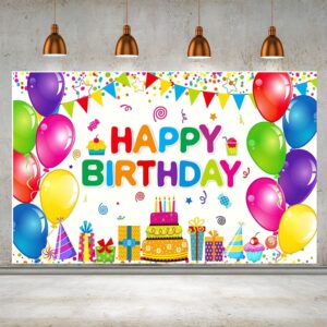 happy birthday party decorations colorful birthday banner backdrop large rainbow happy birthday yard sign background it's my birthday party indoor outdoor decorations supplies for boys kids girls