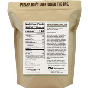 Anthony's Organic Vital Wheat Gluten, 2 lb, High in Protein, Vegan, Non GMO, Keto Friendly, Low Carb