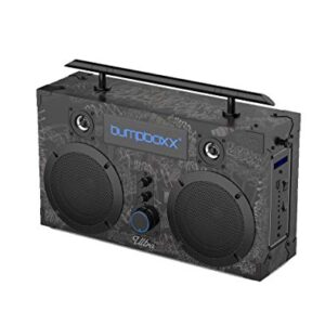 Bumpboxx Bluetooth Boombox Ultra Black Graffiti BBG | Retro Boombox with Bluetooth Speaker | Rechargeable Bluetooth Speaker