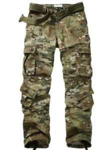 akarmy men's ripstop wild cargo pants, relaxed fit hiking pants, army camo combat casual work pants with 8 pockets(no belt) 3355 cp camo 34