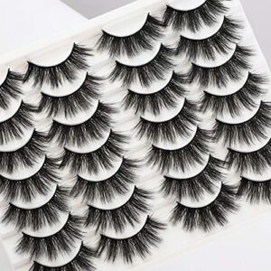 Newcally Lashes False Eyelashes Dramatic 20MM Faux Mink Lashes Pack 14 Pairs Wispy Long Thick Fluffy Strip Eye Lashes Multipack