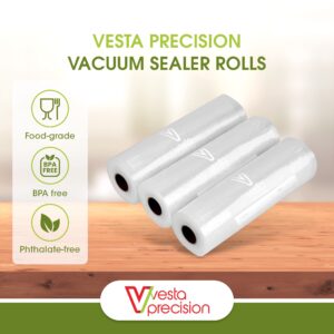 Vesta Precision Vacuum Seal Rolls | Clear and Embossed | 11” x 50’ | 2 Pack | Great for Food Storage and Sous Vide