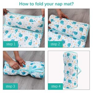 Toddler Nap Mat with Pillow and Blanket, Bluey Lightweight Kids Nap Mats for Preschool Daycare, Travel Sleeping Bag for Boys Girls, 50" x 21" Fit Standard Cot, Super Soft and Cozy