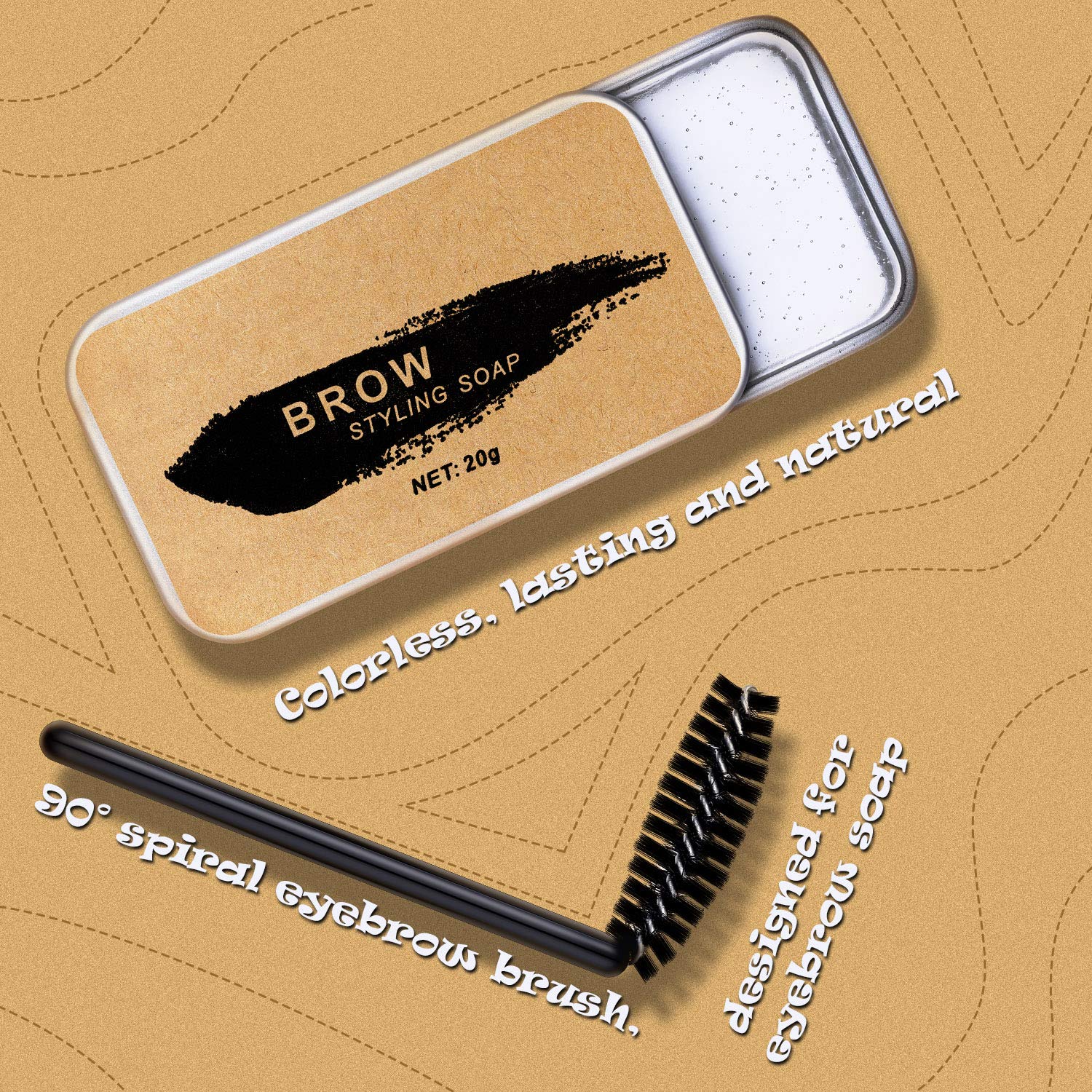 4 Pieces Eyebrow Soap Kit, Brows Styling Soap Eyebrow Shaping Soap Long-lasting Waterproof Eyebrow Shaping Gel Eyebrow Styling Pomade with Eyebrow Brushes for Natural Eyebrows