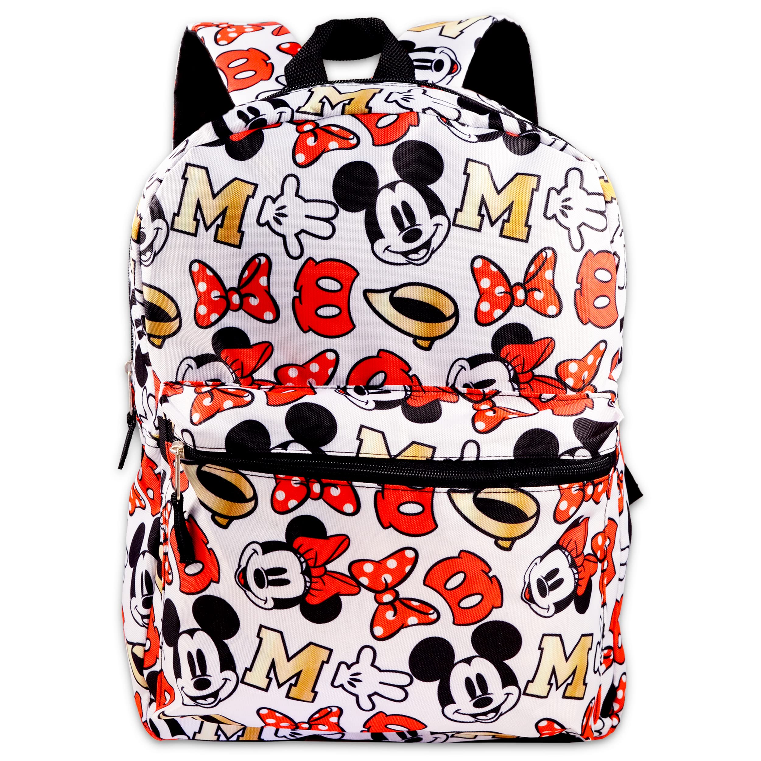 Minnie Mouse Backpack for Girls Kids Adults ~ 16" Disney Minnie Mouse School Backpack Bag Bundle with Stickers (Minnie Mouse School Supplies)