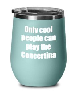 ezgift funny concertina player wine glass musician gift gag insulated tumbler with lid teal