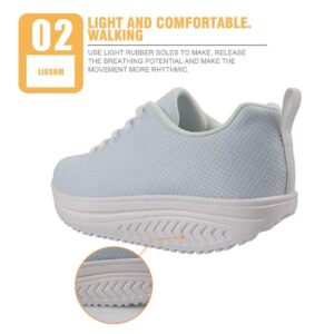 FOR U DESIGNS Women’s Lace-up Walking Shoes Butterfly Pattern Lightweight Tennis Shoes Casual Running Sneakers Blue Size 10