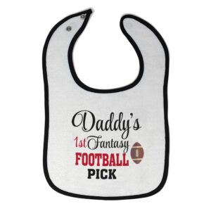 toddler & baby bibs burp cloths dad daddy's dad father 1st fantasy football pick father's day cotton baby items for baby girl & boy white black design only