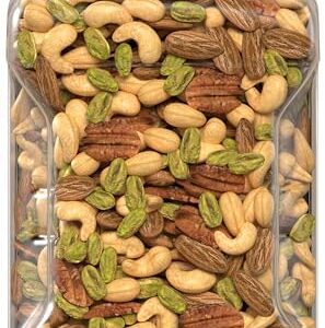 Fisher Oven Roasted Never Fried Deluxe Mixed Nuts, 24 Ounces (Pack of 1), Almonds, Cashews, Pecans, Pistachios, Snacks for Adults, Made With Sea Salt, No Added Oil, Artificial Ingredients or Preservatives, Trail Mix, Gluten Free​