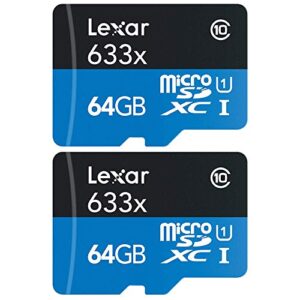 lexar lsdmi64gbbnl633a high-performance 633x microsdhc/microsdxc uhs-i 64gb memory card 2 pack