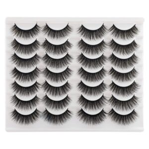 newcally lashes fake eyelashes long dramatic thick volume faux mink eye lashes 14 pairs pack