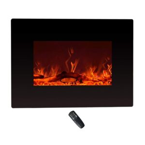 c-hopetree 22 inch wide electric fireplace, wall mounted or freestanding portable room heater with remote and thermostat