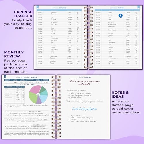 Clever Fox Budget Planner – Coiled Budget Book with Colorful Pages, Monthly Financial Planner, Budgeting Organizer & Expense Tracker Notebook, Finance Journal, 8.5x9.5″ Hardcover – Purple