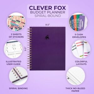 Clever Fox Budget Planner – Coiled Budget Book with Colorful Pages, Monthly Financial Planner, Budgeting Organizer & Expense Tracker Notebook, Finance Journal, 8.5x9.5″ Hardcover – Purple