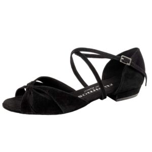 rummos womens dance shoes lola 024 - nubuk black - regular fitting - 0.8" bloc heel - size: eur 40,5