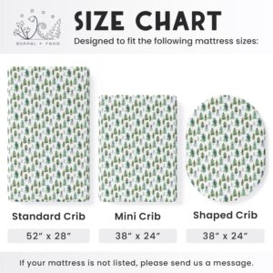 Sorrel + Fern 2-Pack Crib Sheets for Standard Crib Matress (Woodland Forest Animals) - Premium Fitted Sheets - Buttery Soft Cotton Blend