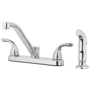 aqua vista 25-k82cs-ch-av kitchen sink faucet with side spray, polished chrome two handle