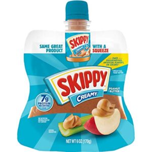 skippy squeeze creamy peanut butter, 6 ounce (pack of 6)