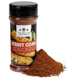 the spice lab mexican street corn seasoning – 5 oz shaker jar - all natural elote seasoning for mexican corn, vegan street corn & chili - savory popcorn seasoning – great mexican snacks - 7138