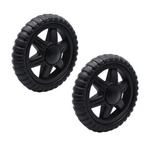 Suiwotin 2PCS Black Shopping Cart Wheels Replacement Rubber Foaming, 5.1'' Diameter