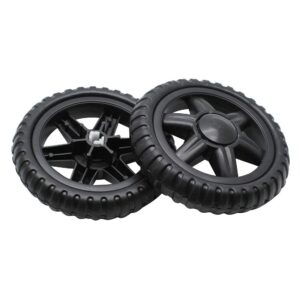 suiwotin 2pcs black shopping cart wheels replacement rubber foaming, 5.1'' diameter