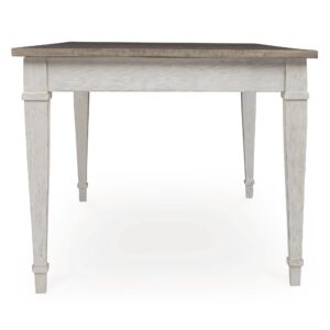 Signature Design by Ashley Skempton Farmhouse Rectangular Dining Room Table with Storage, White & Light Brown