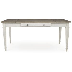 Signature Design by Ashley Skempton Farmhouse Rectangular Dining Room Table with Storage, White & Light Brown