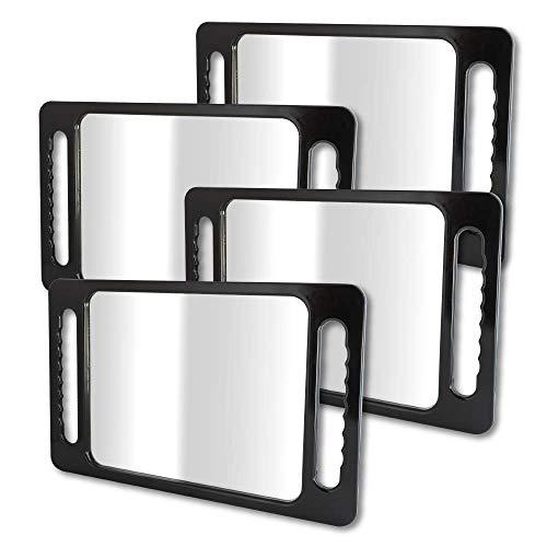 BarberMate® 4PK Plastic Tray Mirror with Handles for Barbers and Stylists