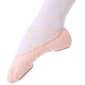 ballet shoes for women girls, ballet slipper dance shoes stretch canvas for toddler kids adults (pink, 6.5)…