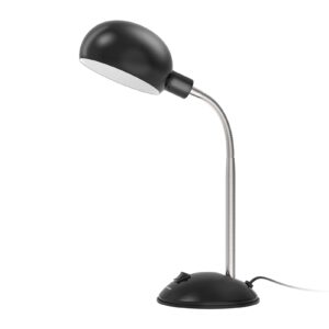 lepower metal desk lamp, flexible goose neck table lamp, eye-caring study desk lamp with e12 lamp base, adjustable desk lamp for living room, bedroom, study room and home office (black)