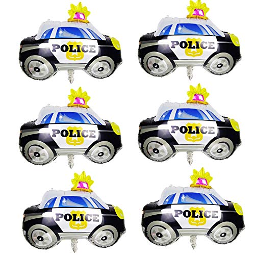 6PCS Police Car Foil Balloon Suitable for Police Themed Party Supplies Decoration Wedding Birthday Party Decoration Supplies.（29 Inch ）