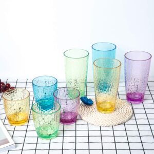 KOXIN-KARLU Hammered 26-ounce Plastic Tumbler Acrylic Glasses, set of 6 Multicolor