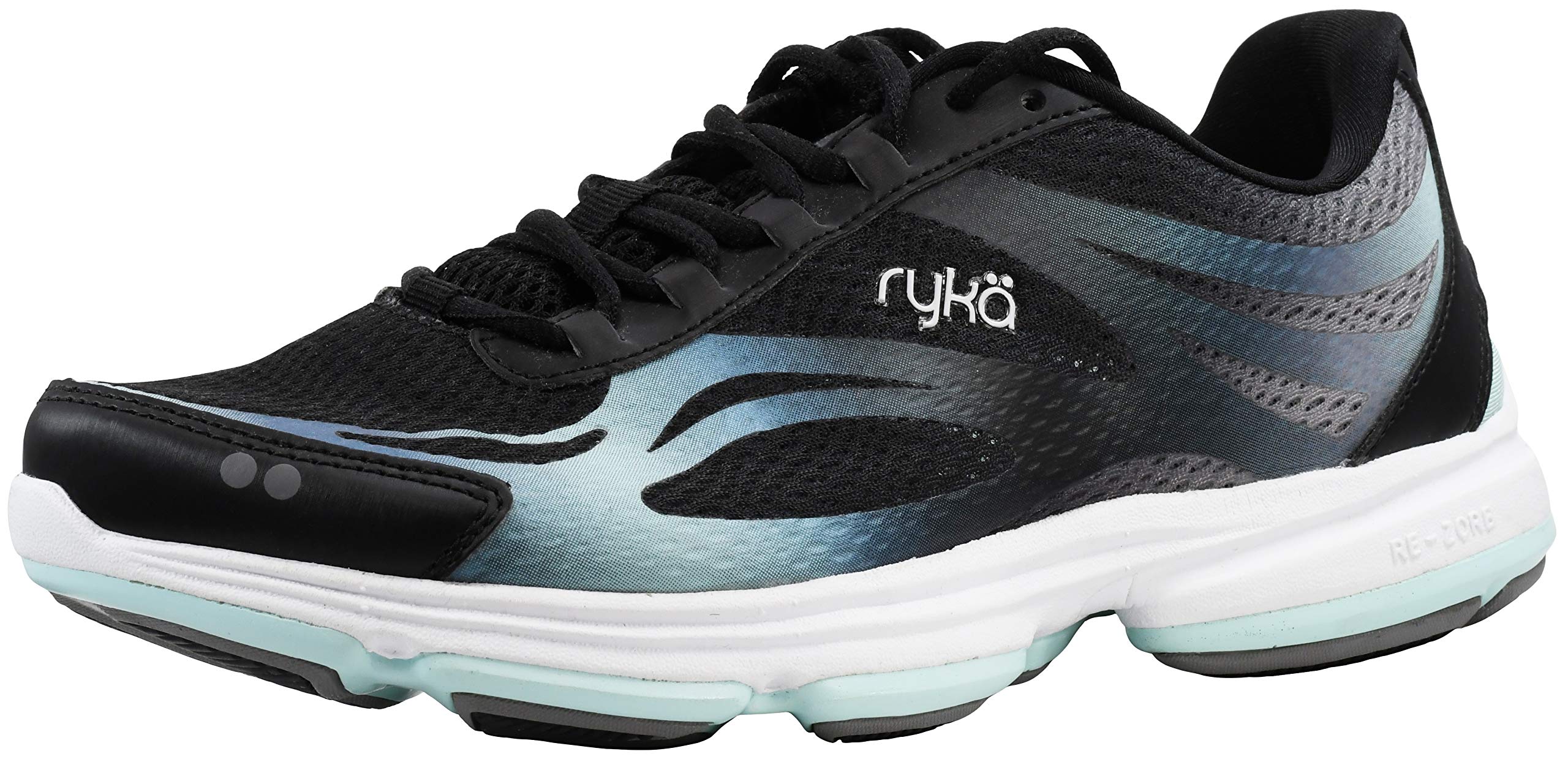 Ryka Women's Devotion Plus 2 Black/Mint Walking Shoe 6 M