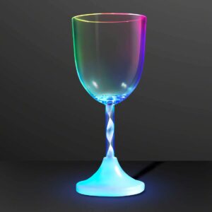 flashingblinkylights light up wine glass with long spiral stem (set of 4)