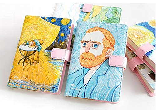 Van Gogh Notebook with Undated Calendar for 12 months, Kawaii Planner, Cute Notebook, Colorful Journals for Women, Premium Quality Paper, A5