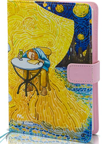 Van Gogh Notebook with Undated Calendar for 12 months, Kawaii Planner, Cute Notebook, Colorful Journals for Women, Premium Quality Paper, A5