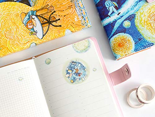 Van Gogh Notebook with Undated Calendar for 12 months, Kawaii Planner, Cute Notebook, Colorful Journals for Women, Premium Quality Paper, A5