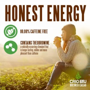 Crio Bru Brewed Cacao Double Chocolate Light Roast - Coffee Alternative Natural Healthy Drink | 100% Pure Ground Cacao Beans | 99.99% Caffeine Free, Keto, Low Carb, Paleo, Non-GMO (10 Ounce (Pack of 1))