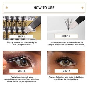 LASHVIEW Diy Lash Extension Kit, C Curl Cluster Eyelash Extensions Kit, Diy Eyelash Extension Kit with Glue and Tweezers(0.10 20Roots 8-14mm)