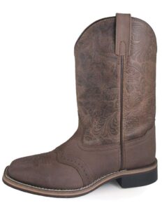 smoky mountain boots | brandy series | women’s western boot | 10-inch height | square toe | genuine leather | rubber sole & block heel | tricot lining & leather upper | steel shank