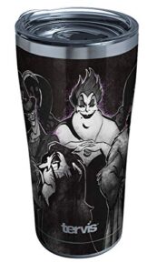 tervis stainless steel triple walled disney villains insulated tumbler cup keeps drinks cold & hot, 20oz, group, 1 count (pack of 1)