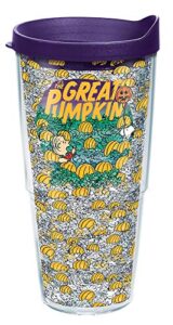 tervis peanuts halloween great pumpkin made in usa double walled insulated tumbler travel cup keeps drinks cold & hot, 24oz, classic