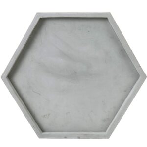MyGift Modern Gray Concrete Hexagonal Decorative Display Bathroom Vanity Tray